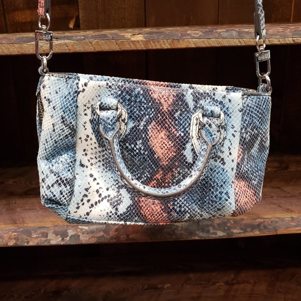 Aimee Kestenberg leather snakeskin print purse